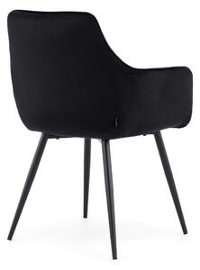 MebleMWM Krzesło tapicerowane DC0084-2 | czarny welur | czarne nogi