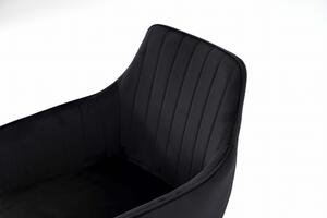 MebleMWM Krzesło tapicerowane DC0084-2 | czarny welur | złote nogi