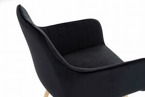 MebleMWM Krzesło tapicerowane DC0084-2 | czarny welur | złote nogi