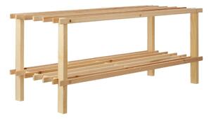 Szafka na buty z litego drewna jodłowego w jasnym naturalnym kolorze 74x30x27 cm Parker – Premier Housewares