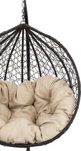 EMWOmeble Fotel ogrodowy wiszący PRIMO technorattan brązowy