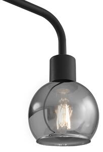 Lampa podłogowa Art Deco czarna z dymionym szkłem - Vidro Oswietlenie wewnetrzne