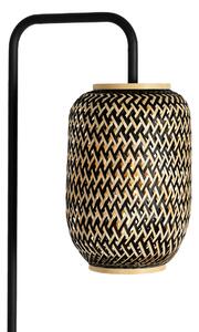 Orientalna lampa podłogowa bambusowa w kolorze czarnym - Yvonne Oswietlenie wewnetrzne