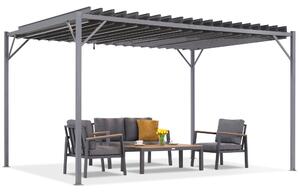 Antracytowa pergola tarasowa Tasos 3x4m Garden Point