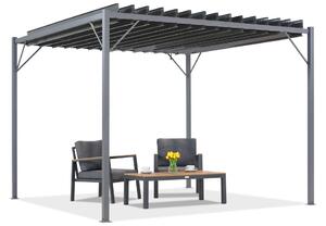 Antracytowa pergola tarasowa Tasos 3x3m Garden Point