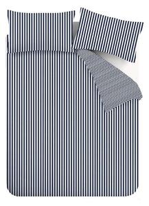 Ciemnoniebieska flanelowa pościel dwuosobowa 230x220 cm Stripe – Catherine Lansfield