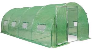 Tunel foliowy z metalowym stelażem 3x6m Garden Point zielony z drzwiami