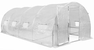 Tunel foliowy z metalowym stelażem 3x6m Garden Point biały z drzwiami