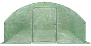 Tunel foliowy z metalowym stelażem 4x6m Garden Point zielony z drzwiami