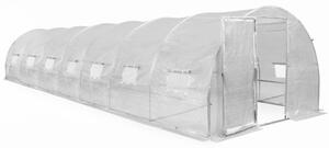 Tunel foliowy z metalowym stelażem 3x10m Garden Point biały z drzwiami