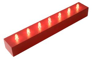 Elektryczny świecznik drewniany VELAS, czerwony