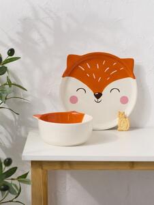 Sinsay - Talerz ceramiczny z motywem lisa - wielobarwny