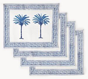 Ręcznie drukowana podkładka z bawełny The Palms, 4 szt