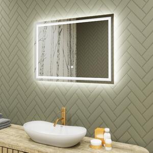 Lustro Łazienkowe Podświetlane 70x50cm z Dual color, Włącznik dotykowy, Mata grzewcza - L49