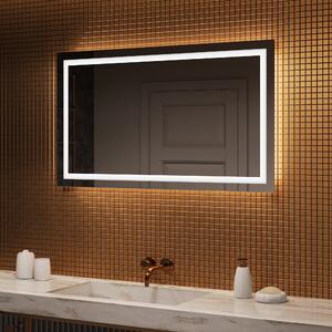 Prostokątne Lustro Łazienkowe Podświetlane 120x70cm z zimną barwą LED 7000K, ciepłą barwą 3000K lub barwą neutralną 4500K