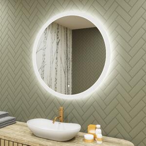 Lustro łazienkowe okrągłe z oświetleniem LED 80cm z Dual color, Włącznik dotykowy