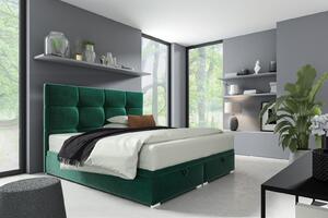 Łóżko kontynentalne pikowane Harry 2 180x200 Zielone