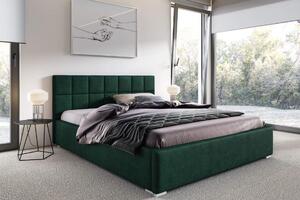 Łóżko tapicerowane pikowane Santiago 140x200 Zielone