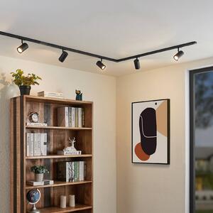 Lindby 1-fazowy system szynowy Linaro, GU10, czarny, 5-punktowa