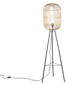 Inteligentna rustykalna lampa podłogowa z rattanu, w tym WiFi A60 - Manila