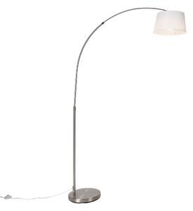 Inteligentna lampa łukowa stalowa z białym abażurem z tkaniny w tym Wi-Fi A60 - Arc Basic