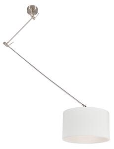 Inteligentna lampa wisząca stalowa z kloszem białym 35 cm w tym Wifi A60 - Blitz