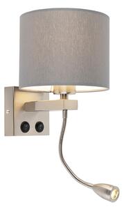 Inteligentna lampa ścienna stal z szarym odcieniem w tym Wifi A60 - Brescia