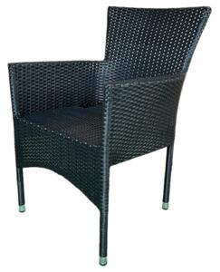 Krzesło ogrodowe Autronic, metal, polirattan,czarne , AZC-S2117 BK