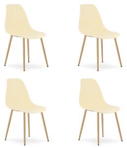 Zestaw 4 kremowych krzeseł OSAKA