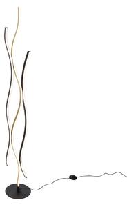 Design vloerlamp zwart met goud incl. LED dimbaar - Blaze Oswietlenie wewnetrzne