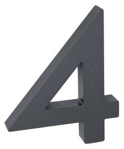 Aluminiowy numer domu 4, 3D, pow. strukturalna