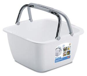 Plastikowa kwadratowa umywalka LUNA z uchwytami , 18,5 l