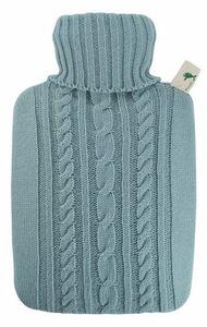 Termofor Hugo Frosch Classic z pokrowcem z dzianiny, niebieski