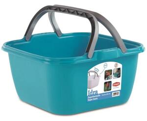 Plastikowa umywalka kwadratowa IDRA z uchwytami , 13 l