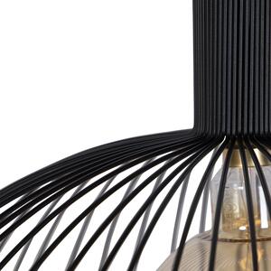 Designerska lampa wisząca czarna 70cm - Wire Dos Oswietlenie wewnetrzne