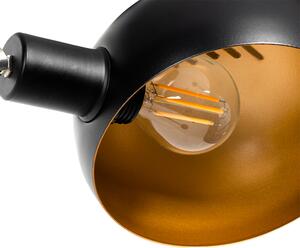 Designerska lampa podłogowa czarna ze złotymi 5 lampkami - Sixties Marmo Oswietlenie wewnetrzne