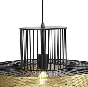 Designerska lampa wisząca złota z czarnym 50cm - Tess Oswietlenie wewnetrzne