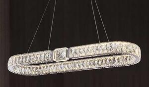 Transilvania L - LED podłużny żyrandol kryształowy 80cm chrom nad stół