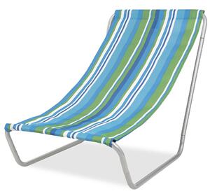 Leżak plażowy składany niebieski i biały SAND