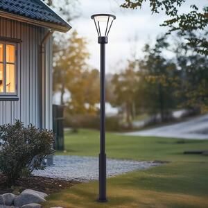 Lampa zewnętrzna Lucande LED Elario, 222 cm, czarna, aluminium Elario, czarny, aluminium, nowoczesny