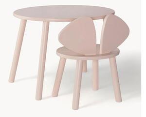 Komplet stolika dziecięcego z krzesłem z drewna brzozowego Mouse, 2 elem