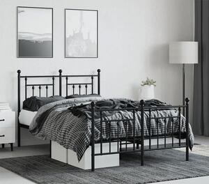 Czarne metalowe industrialne łóżko 120x200cm - Velonis