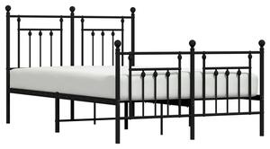 Czarne metalowe łóżko rustykalne 120x190cm - Velonis