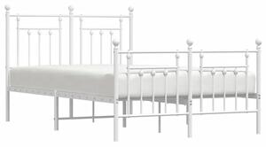 Białe metalowe łóżko małżeńskie 150x200 cm - Velonis