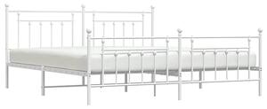 Białe metalowe łóżko małżeńskie 200x200 cm - Velonis