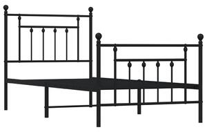Czarne metalowe łóżko jednoosobowe 100x190cm - Velonis