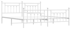 Białe metalowe łóżko małżeńskie 180x200 cm - Velonis