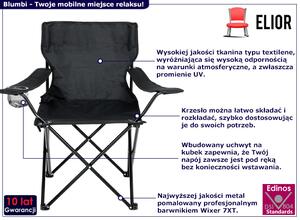 Czarne przenośne krzesło turystyczne - Blumbi 3X