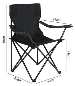 Czarny komplet 2 krzeseł kempingowych - Blumbi 4X