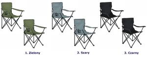 Czarny komplet 2 krzeseł kempingowych - Blumbi 4X